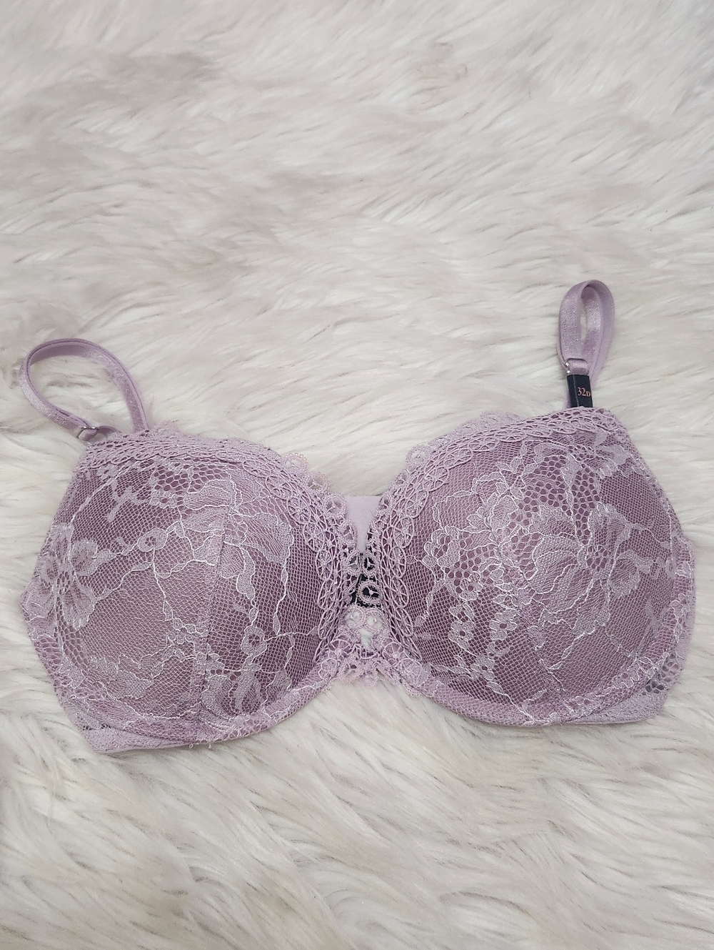 Victoria's Secret Nwt Dream Angels Lilac Lace Overlay Padded Push Up Bra Sz 32 D
